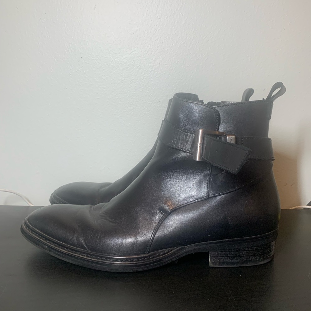 Karl Lagerfeld Paris Black Leather Boots